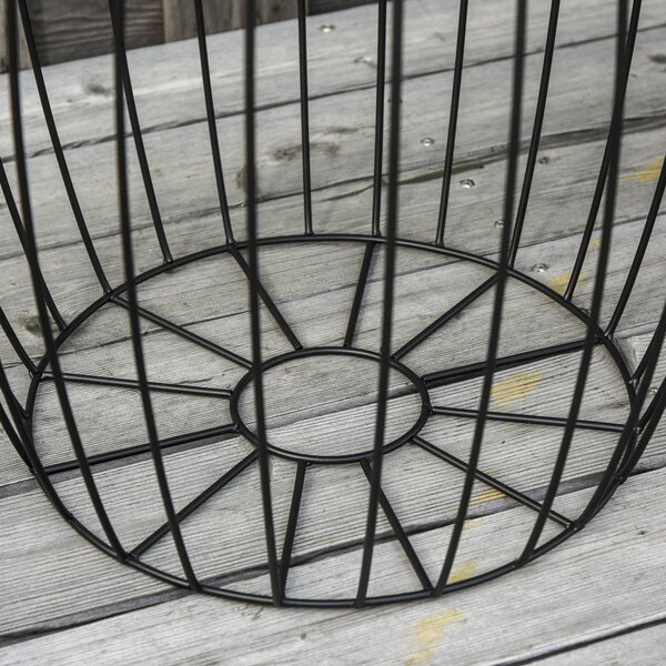 Outsunny Set 3 Masute de Gradina Stil Industrial Stivuibile din Metal Negru | Aosom Romania