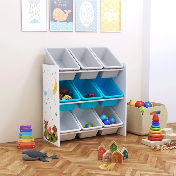 KONDELA Organizator/raft pentru jucării, multicolor/model, DARLING TIP 3