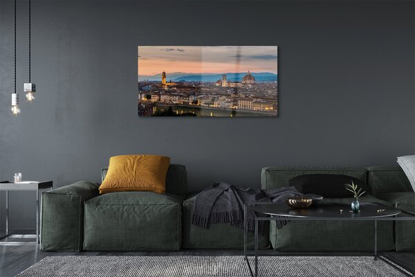 Tablouri pe sticlă munți catedrală Italia Panorama