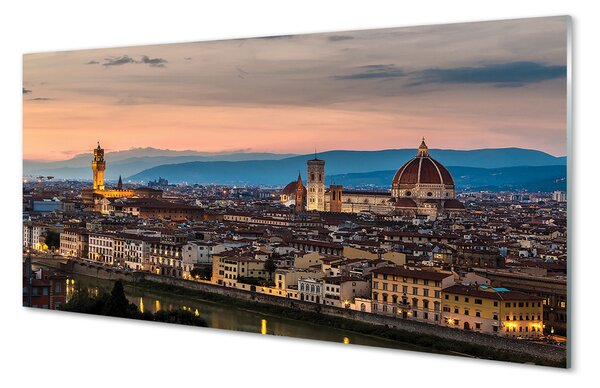 Tablouri pe sticlă munți catedrală Italia Panorama