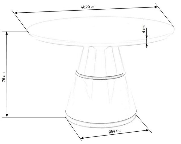 Masa rotunda Vegas, 120/76 cm