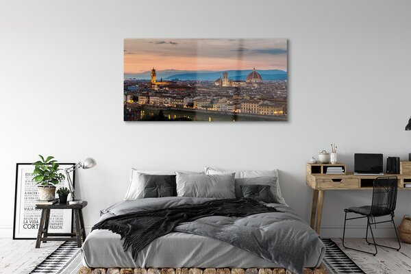 Tablouri pe sticlă munți catedrală Italia Panorama