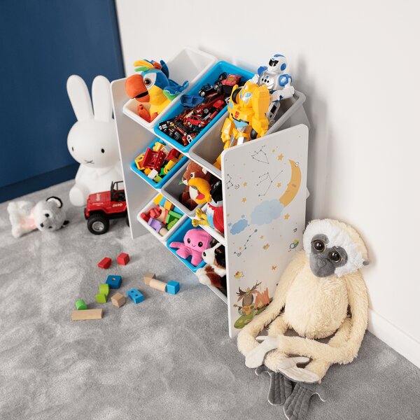 KONDELA Organizator/raft pentru jucării, multicolor/model, DARLING TIP 3