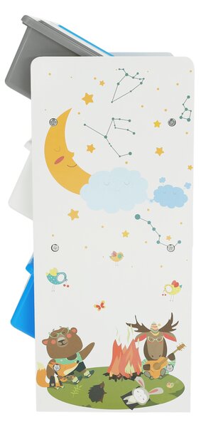 KONDELA Organizator/raft pentru jucării, multicolor/model, DARLING TIP 3