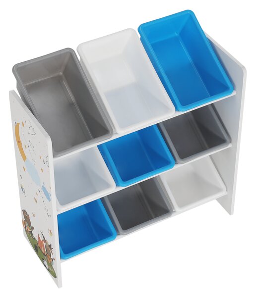 KONDELA Organizator/raft pentru jucării, multicolor/model, DARLING TIP 3