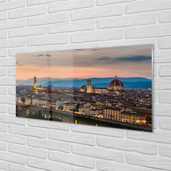 Tablouri pe sticlă munți catedrală Italia Panorama
