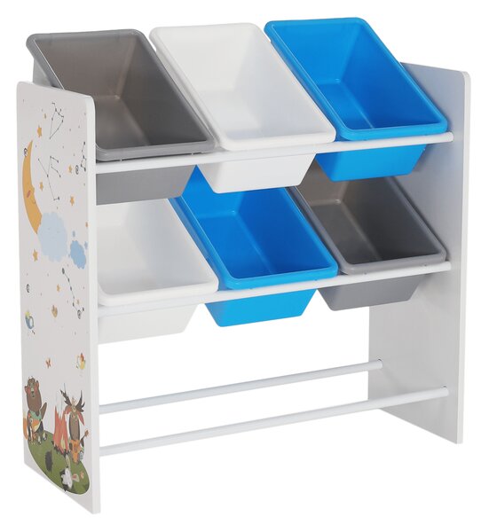 KONDELA Organizator/raft pentru jucării, multicolor/model, DARLING TIP 3