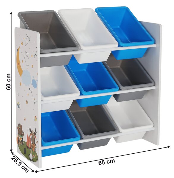 KONDELA Organizator/raft pentru jucării, multicolor/model, DARLING TIP 3