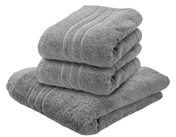 2x prosop de baie Clasic 70x140 cm gri deschis, 100% bumbac