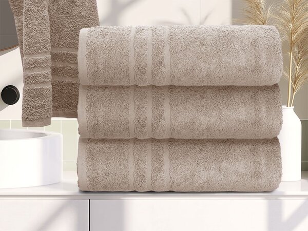 2x prosop Confort 70x140 cm bej, 100% bumbac
