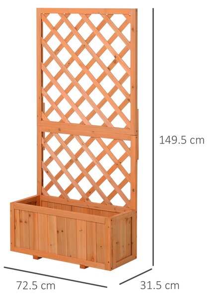Outsunny Jardiniere din Lemn pentru Grădină cu Spătar pentru Plante Cățărătoare, Suport pentru Flori, Decor Exterior | Aosom Romania