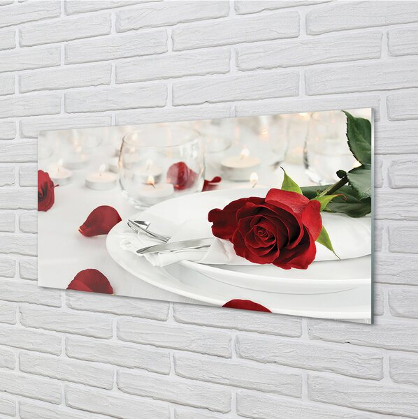 Panouri de sticlă Roses lumânări cină