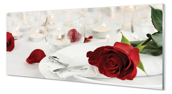 Panouri de sticlă Roses lumânări cină