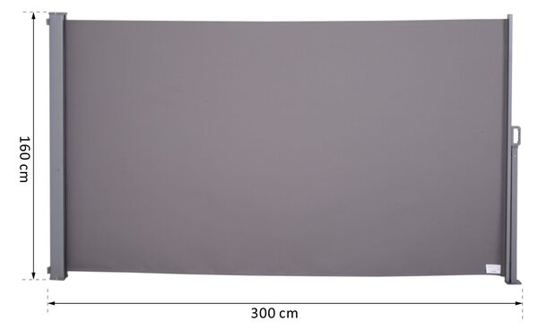 Copertina de Soare Laterala Outsunny, Tip Rulou (3x1.6m), Aluminiu si Poliester | Aosom Romania