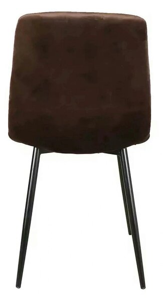 Scaun tapitat MILA, maro/negru, stofa catifelata/metal, 45x41x86 cm