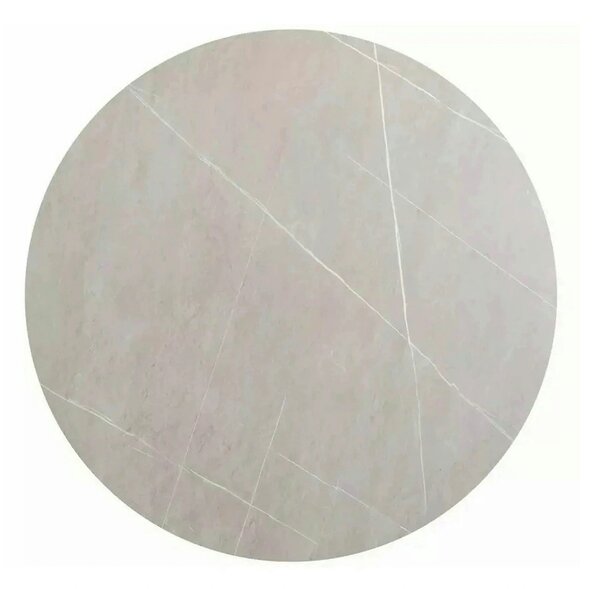 Masa MURANO, gri cu efect de marmura/negru, ceramica/metal, 120x120x76