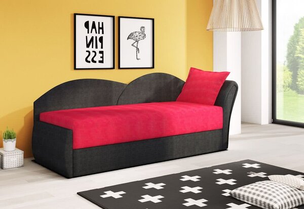 Canapea extensibilă RICCARDO, 200x80x75, roșu + negru (alova46/alova04), dreapta