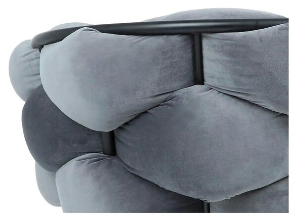 Scaun NORTE, gri/negru, stofa catifelata/metal, 76x40x75 cm
