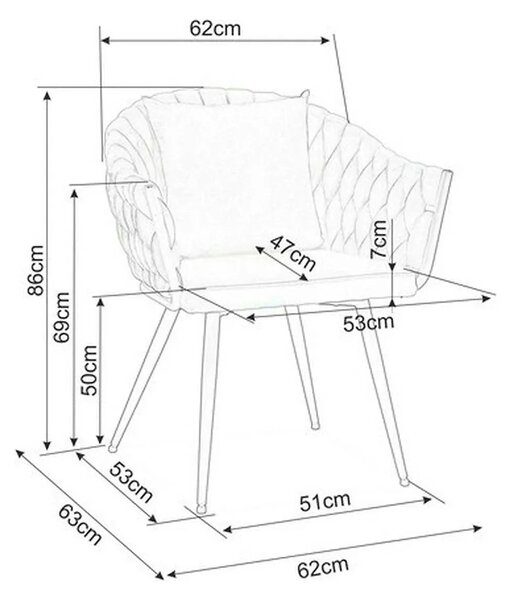 Scaun NUVO, gri/negru, stofa catifelata,metal, 62x47x86 cm