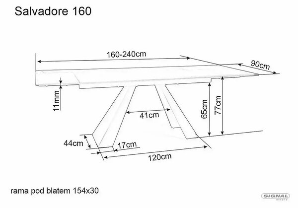 Masa extensibila SALVADORE CERAMIC, turcoaz/negru mat, sticla securiza