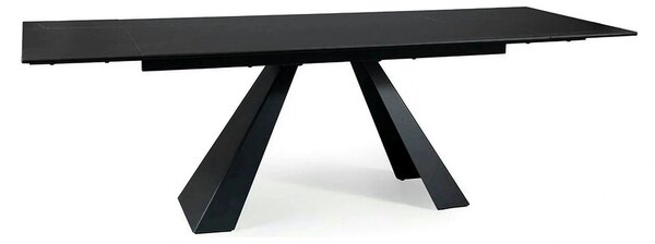 Masa extensibila SALVADORE CERAMIC, negru mat cu efect de marmura, sti