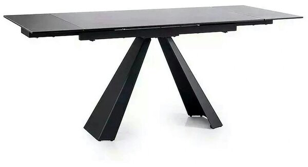 Masa extensibila SALVADORE CERAMIC II, gri/negru mat, sticla securizat