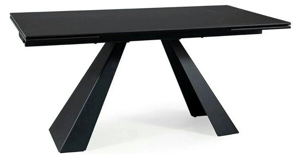 Masa extensibila SALVADORE CERAMIC, negru mat cu efect de marmura, sti