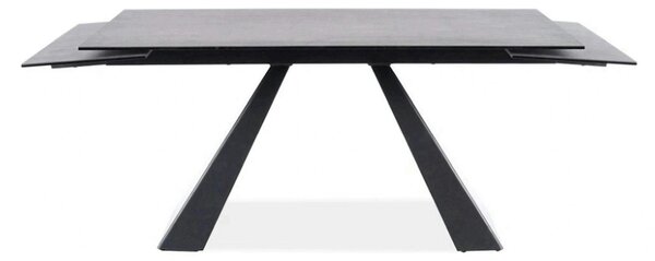 Masa extensibila SALVADORE CERAMIC, gri/negru mat, sticla securizata/c