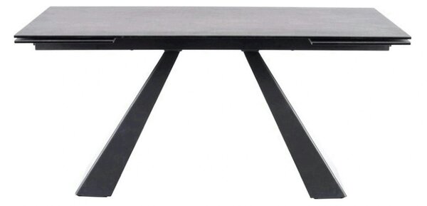 Masa extensibila SALVADORE CERAMIC II, gri/negru mat, sticla securizat