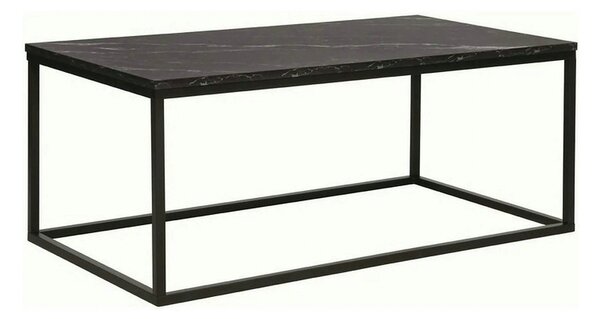 Masuta ROSSI A, negru cu efect de marmura/negru, PAL melaminat/metal