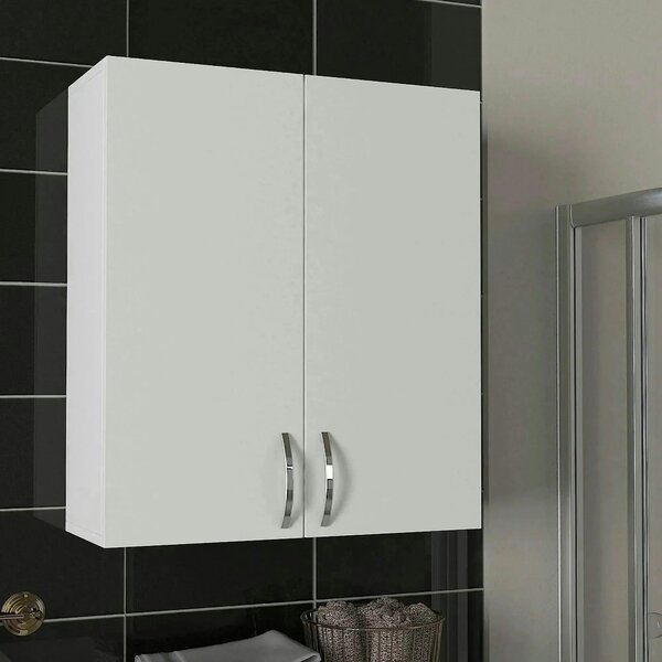 Dulap baie suspendat BENITO, alb, PAL melaminat, cu 2 usi, 70x27x80 cm