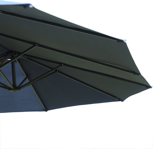Outsunny Umbrelă de Grădină Albastră cu Manivelă din Oțel și Poliester 460x270x240cm | Aosom Romania