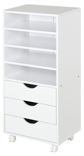 Vinsetto Dulap cu sertare pentru Birou din Lemn alb 40 x 30 x 83cm | AOSOM.it