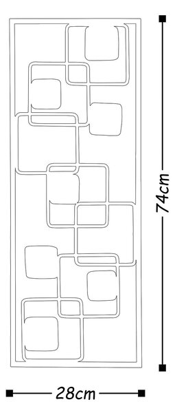 Decoratiune perete ART INFINITE, galben/albastru/negru, metal, 28x5x74
