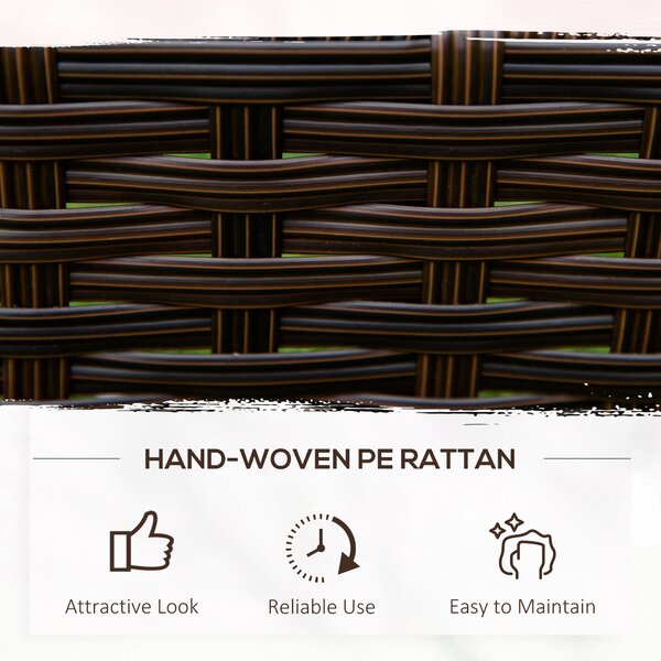 Pat de Gradina Inaltat Outsunny cu 3 Niveluri, Jardiniera din Ratan Sintetic, 120x120x40cm, Gri | Aosom Romania