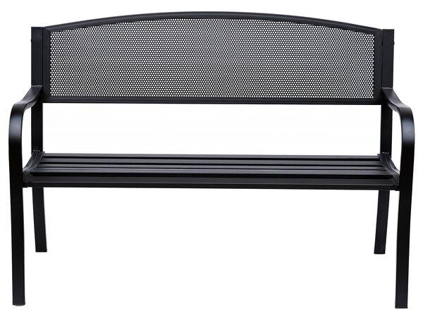 Outsunny Banca de exterior din otel, negru, 127x60x85cm | Aosom Romania