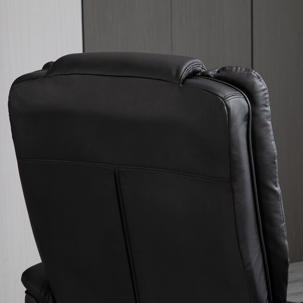 HOMCOM Set Fotoliu Relax si Pouf Suport pentru Picioare, Pivotant la 360° cu Tetiera si Cotiere, Negru | Aosom Romania