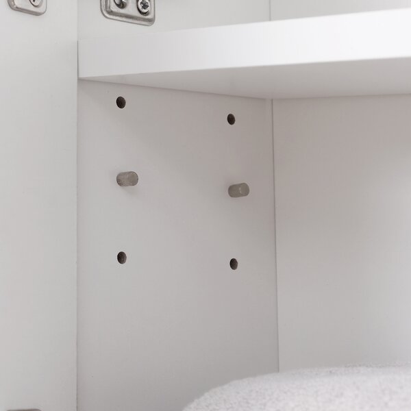 Kleankin Dulapior de Baie cu Oglindă Suspendat, Rafturi Reglabile, Design Compact, 54x15x55cm, Alb | Aosom Romania