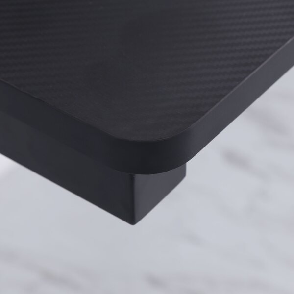 HOMCOM Masa de Birou Gaming pentru Camera sau Birou, cu 2 Orificii pentru Cabluri, din Metal și MDF, 120x60x73cm, Negru | Aosom Romania