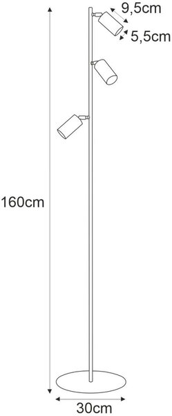 Kaja Mati lampă de podea 3x10 W auriu-bej K-5825