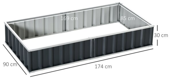 Outsunny Pat de Gradina Inaltat din Otel, 74x90x30cm | Aosom Ro