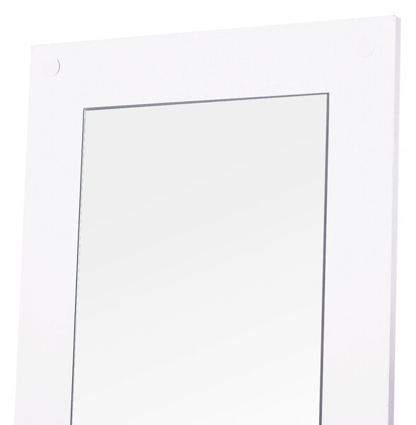 HOMCOM Set 3 Piese Suport pantofi Suport haine Oglinda pentru Hol sau Dormitor, din Lemn, 80x27x46,5cm, Alb | Aosom Romania