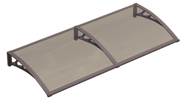 Copertină PREMIUM 200x60 cm, placă 6 mm dintr-o bucată – Maro/Bronz