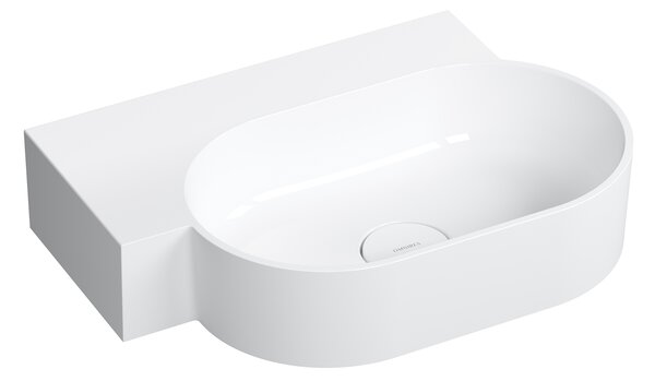 Omnires Ovo M+ lavoar 55x38 cm ovale de blat alb luciu OVO555UWLBP