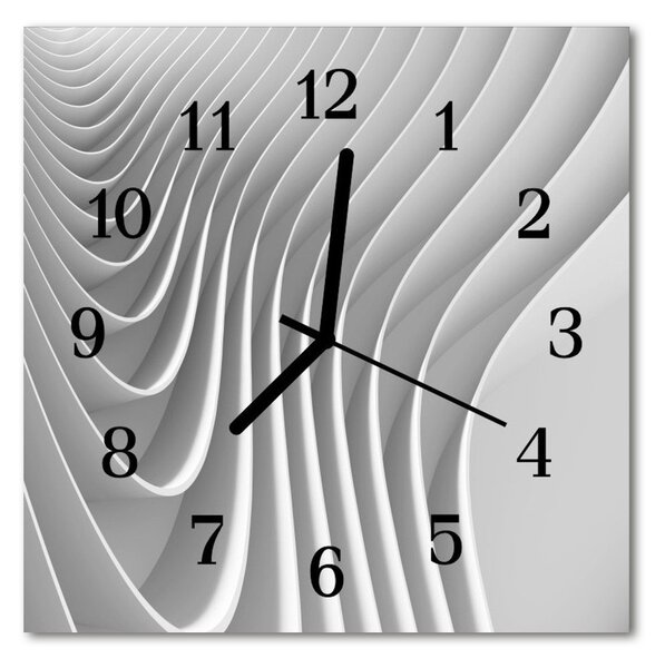 Ceas de perete din sticla pătrat Abstract Art Gray