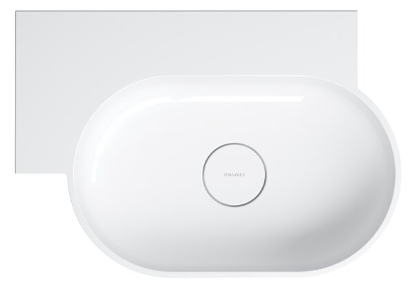 Omnires Ovo M+ lavoar 55x38 cm ovale de blat alb luciu OVO555UWLBP