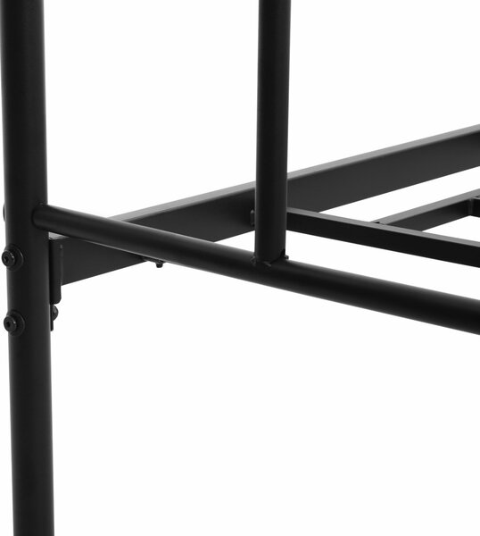 Structura Pat HOMCOM, 1 loc din Otel 900x200cm, Sipci Integrate, Tetiera si Tablie, Negru | Aosom Romania