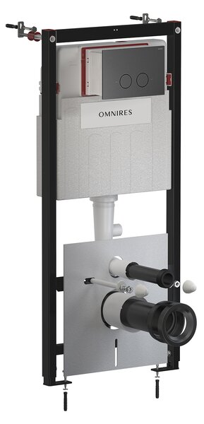 Omnires Eco Flush Set cadru ascuns cu buton de acționare pentru vas wc suspendat STFWCECO1R45-RGR