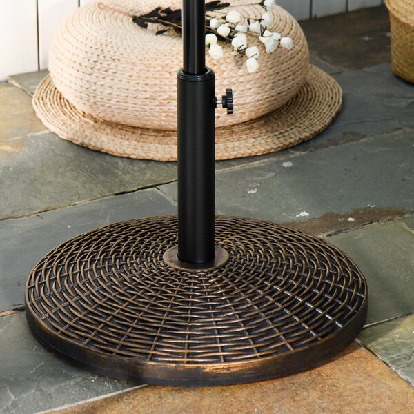 Outsunny Bază Rotundă Umbrelă, Plastic, 25kg, pentru Stâlpi 35/38/48mm, Bronz | Aosom Romania