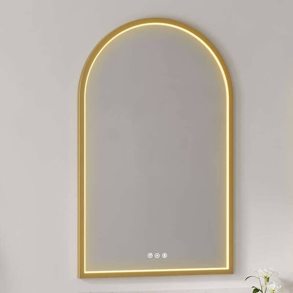 Cersanit Crea II oglindă 50x80 cm oval cu iluminare cu covoraș de încălzire auriu S1058–038